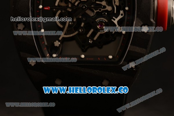 Richard Mille RM 055 Bubba Watson Miyota 9015 Automatic Carbon Fiber Case with Black Dial and Black Rubber Strap - Click Image to Close